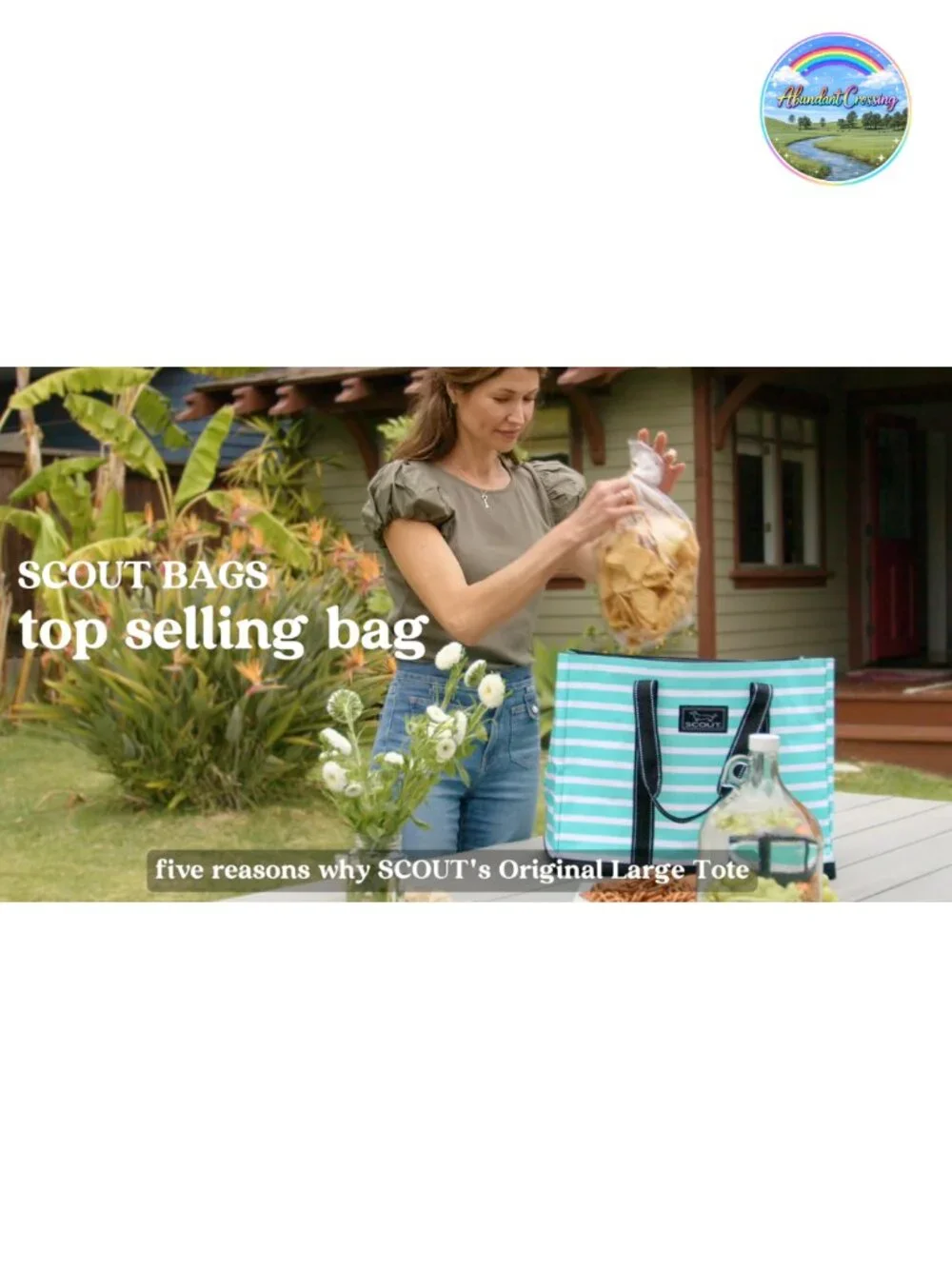 Large Water-Resistant Woven Polypropylene Open Top Beach Pool Tote Bag